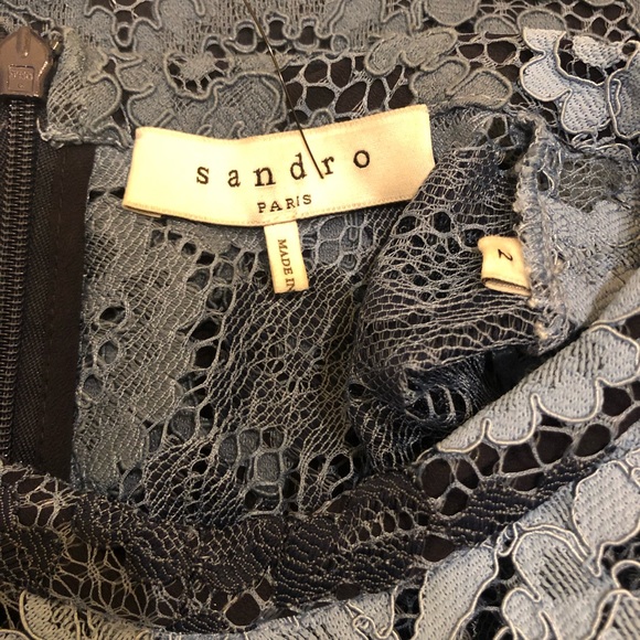 🎀SOLD🎀Sandro Rebecca Blue Stripe Lace Dress - Picture 6 of 7